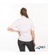 Blusa 2883 manga corta de mujer con cuello Mao. REDLINE. Blanco espalda. Garys