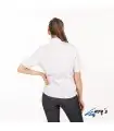 Blusa 2883 manga corta de mujer con cuello Mao. REDLINE. Blanco espalda. Garys