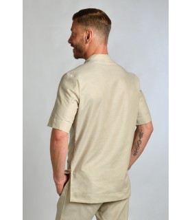 Casaca sanitaria manga corta 8001824 de hombre con cuello mao. espalda Dyneke