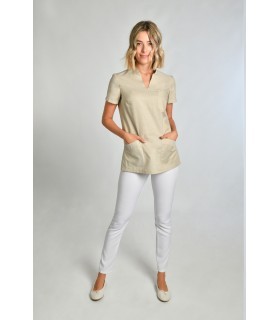 Casaca sanitaria de mujer con cuello mao 8011824 de Manga corta. 2 Dyneke