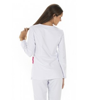 Casaca sanitaria de mujer con cremallera 8009572 de Manga larga. Espalda Dyneke