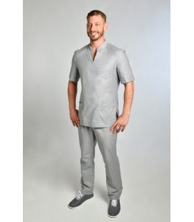 Casaca sanitaria manga corta 8001844 de hombre con cuello mao. 2 Dyneke