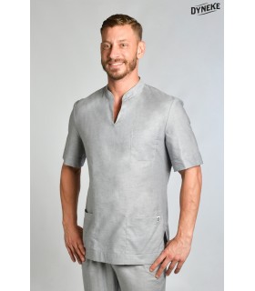 Casaca sanitaria manga corta 8001844 de hombre con cuello mao. 3 Dyneke