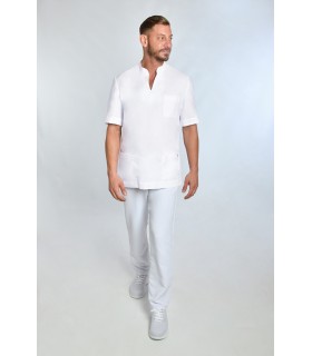 Casaca sanitaria manga corta 8001900 de hombre con cuello mao. 2 Dyneke