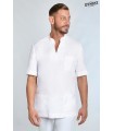Casaca sanitaria manga corta 8001900 de hombre con cuello mao. detalle Dyneke