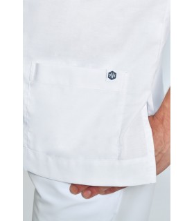 Casaca sanitaria manga corta 8001900 de hombre con cuello mao. bolsillo Dyneke