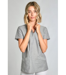 Casaca sanitaria de mujer con cuello mao 8011844 de Manga corta. 1 Dyneke
