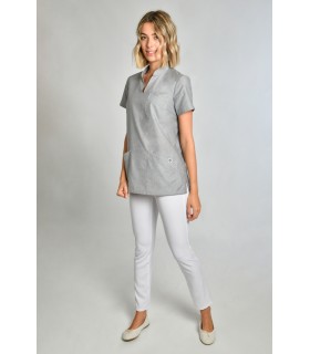 Casaca sanitaria de mujer con cuello mao 8011844 de Manga corta. 2 Dyneke
