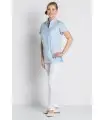 Casaca sanitaria de mujer con cuello mao 8011511 de Manga corta. 1 Dyneke