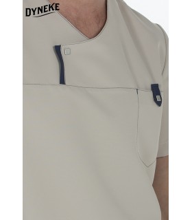 Casaca sanitaria de hombre manga corta 8022569 microfibra. pecho Dyneke