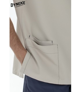 Casaca sanitaria de hombre manga corta 8022569 microfibra. bolsillo Dyneke