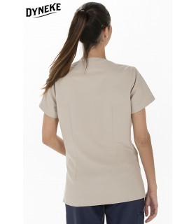 Casaca sanitaria de mujer manga corta 8023569 microfibra. espalda Dyneke