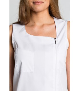 Casaca de estética sin mangas de mujer 8053700 cierre cremallera. Cuello Dyneke