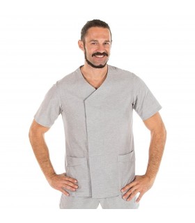 Casaca Sanitaria ANDRE 6131 con tejido Oxford. Gris pecho. Garys