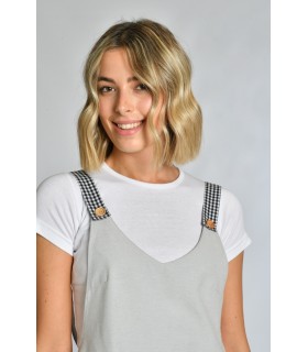 Casulla bicolor de estética y servicios de mujer 8076382. Talla única. cuello Dyneke
