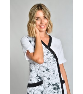 Casaca sanitaria y de estética de mujer estampada 8079570 manga corta. 2 Dyneke