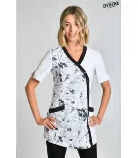 Casaca sanitaria y de estética de mujer estampada 8079570 manga corta. 3 Dyneke