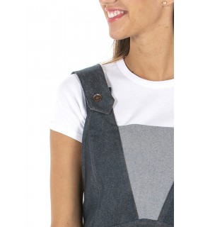 Casulla vaquera de estética y servicios de mujer 8157775. Talla única. cuello Dyneke