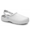 Zueco sanitario antideslizante con correa ajustable Zeta. Feliz caminar Blanco 2