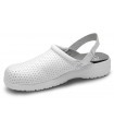 Zueco sanitario antideslizante con correa ajustable Zeta. Feliz caminar Blanco 4
