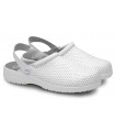 Zueco sanitario antideslizante con correa ajustable Zeta. Feliz caminar Blanco 1