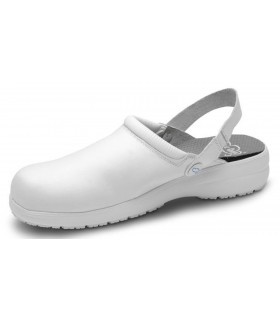 Zueco sanitario antideslizante con correa ajustable Kapa. Feliz caminar Blanco 4