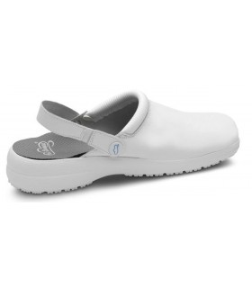 Zueco sanitario antideslizante con correa ajustable Kapa. Feliz caminar Blanco 5
