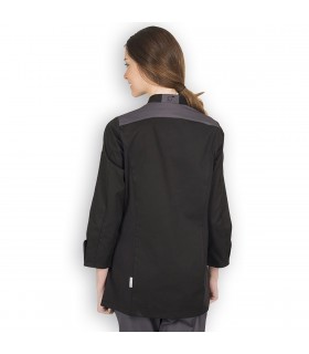 Casaca Chef 9355 Artemisa-Negra para mujer. Cool max. Garys, espalda