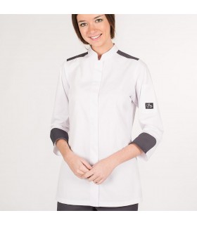 Casaca Chef 9355 Artemisa-Blanco para mujer. Cool max. Garys