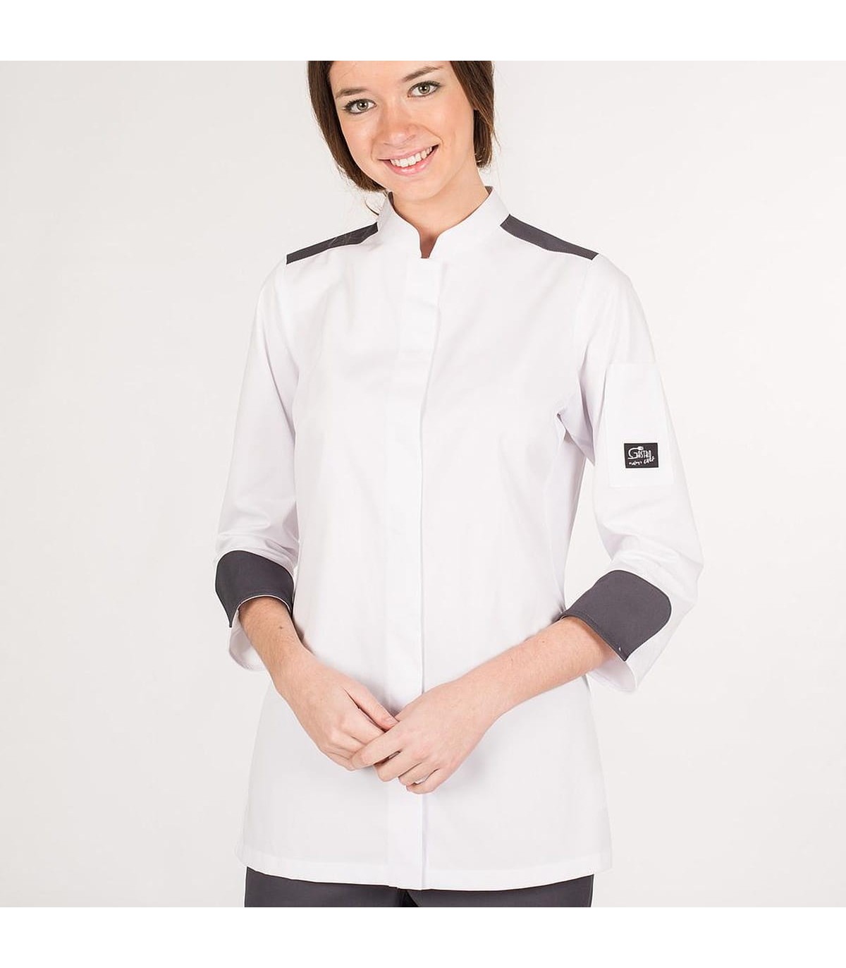 En cualquier momento borgoña Inspirar Casaca Chef 9355 Artemisa-Blanco para mujer. Cool max. Garys