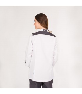 Casaca Chef 9355 Artemisa-Blanco para mujer. Cool max. Garys, espalda