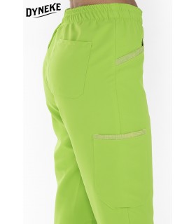 Pantalón sanitario y de estética unisex 8220573 Microfibra. lateral Dyneke