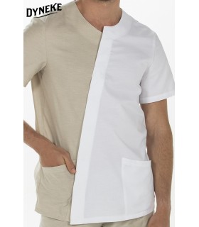 Casaca de estética de hombre 8228824. Asimétrica. detalle Dyneke