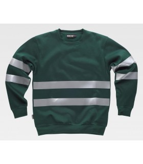 Sudadera Reflectante de cuello redondo C9031. Workteam Verde pecho