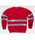 Sudadera Reflectante de cuello redondo C9031. Workteam Rojo pecho