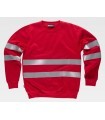 Sudadera Reflectante de cuello redondo C9031. Workteam Rojo pecho