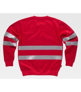 Sudadera Reflectante de cuello redondo C9031. Workteam Rojo espalda