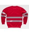 Sudadera Reflectante de cuello redondo C9031. Workteam Rojo espalda