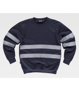 Sudadera Reflectante de cuello redondo C9031. Workteam Marino pecho