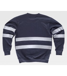 Sudadera Reflectante de cuello redondo C9031. Workteam Marino espalda
