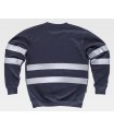Sudadera Reflectante de cuello redondo C9031. Workteam Marino espalda