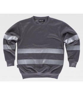 Sudadera Reflectante de cuello redondo C9031. Workteam Gris pecho