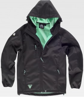 Chaqueta Workshell con capucha S9499. Workteam NEGRO 1