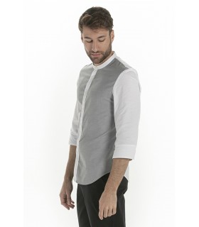 Camisa de hostelería de hombre 8451844 media manga. Lateral Dyneke