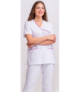 Casaca sanitaria unisex con vivos a contraste 114012. Eurosavoy FS