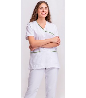 Casaca sanitaria unisex con vivos a contraste 114012. Eurosavoy VD