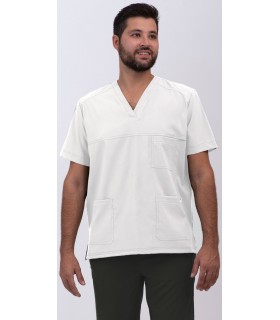 Casaca sanitaria unisex de tejido elástico con 3 bolsillos 114016. Eurosavoy BL