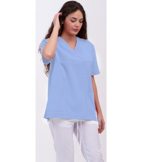 Casaca sanitaria unisex de tejido elástico con 3 bolsillos 114016. Eurosavoy CE