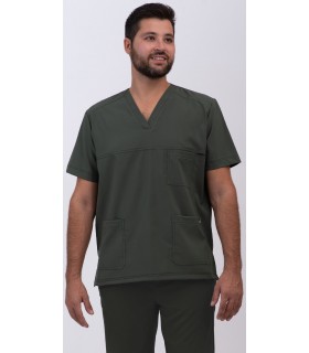 Casaca sanitaria unisex de tejido elástico con 3 bolsillos 114016. Eurosavoy VK