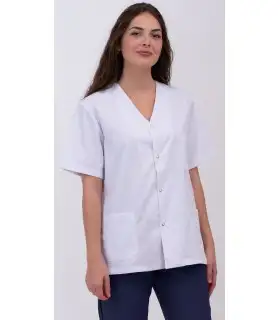 Casaca sanitaria unisex con cierre central con corchetes 114014. Eurosavoy BL